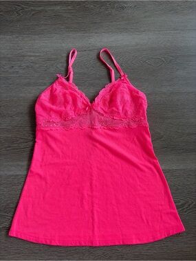 Vintage Y2K la senza babydoll Women’s Lace-Trim Hot Pink Camisole